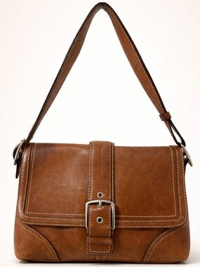 Coach Hamptons Leather Flap Shoulder Bag  Y2K F11196